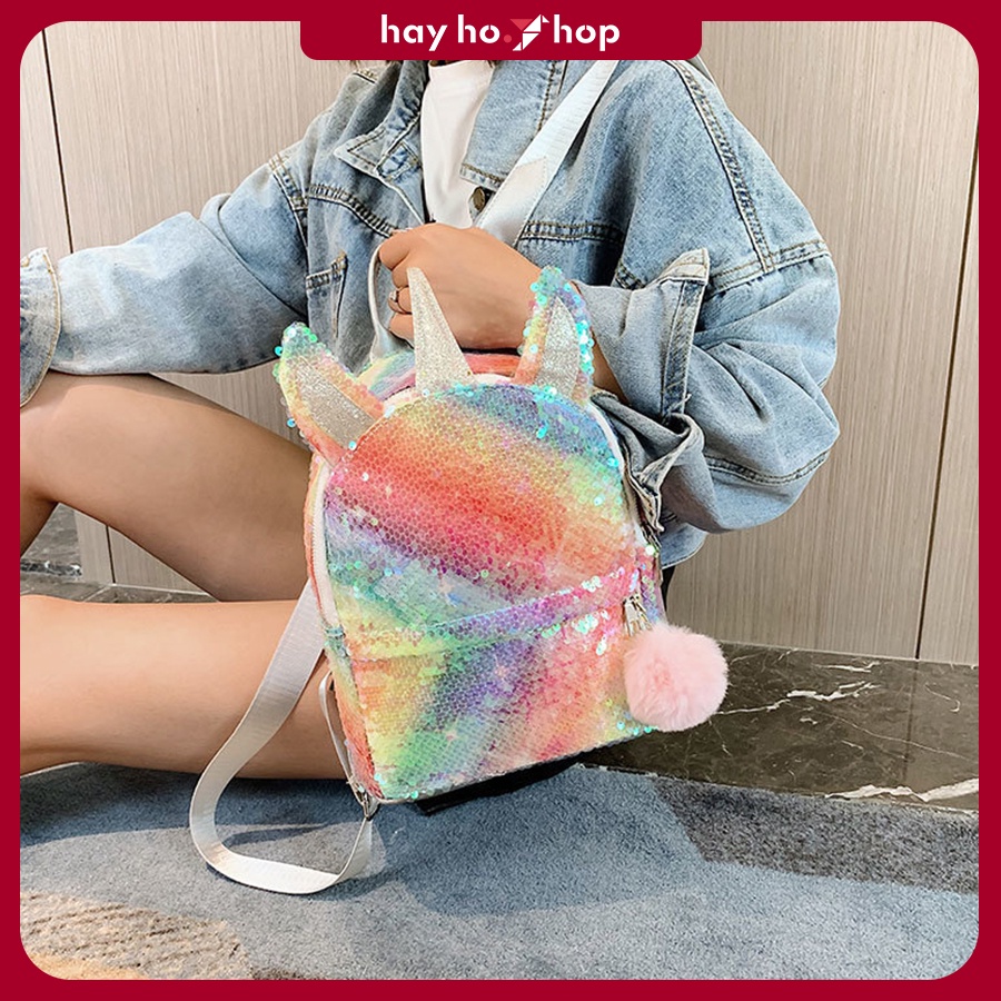 Balo mini cho bé phong cách unicorn dễ thương Hàn Quốc siêu nhẹ nhỏ gọn lứa tuổi mẫu giáo 2023