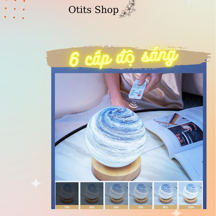 Quả cầu pha lê hành tinh phát sáng ban đêm decor phòng ngủ, Quả cầu thủy tinh hành tinh hệ mặt trời 5 mức sáng