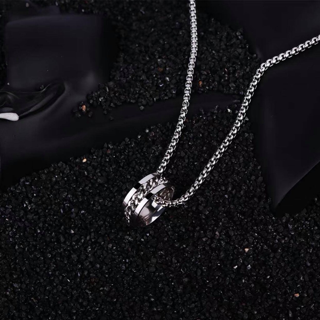 dây chuyền vòng cổ titan nhẫn xích unisex không gỉ