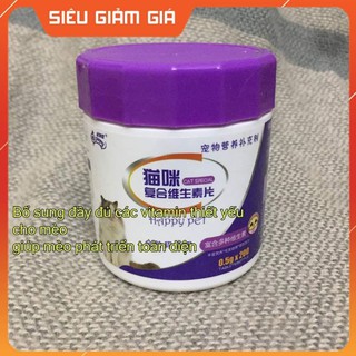 [Hộp 200v]Vitamin cho mèo (vitamin tổng hợp rất tốt cho mèo bầu, mèo con) bổ máu, dưỡng lông và phát triển toàn diệnp