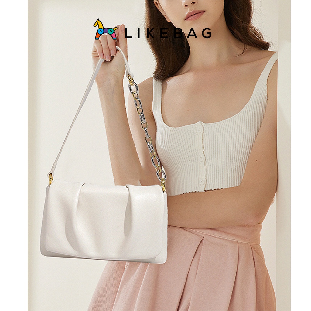 Túi xách cầm tay, đeo vai nữ LIKEBAG dây da phối xích bản to các tính 219XK6757 - LIBAGI