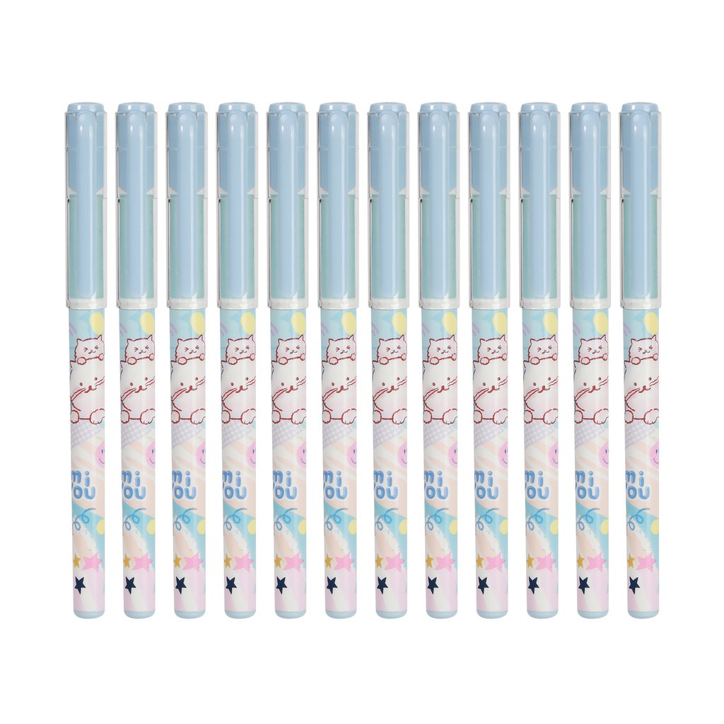 Bút gel học sinh màu xanh - đen Deli - có tay cầm cao su - EG15