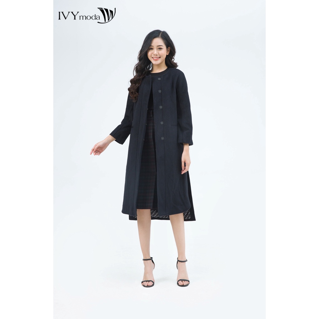 Áo khoác dạ nữ khuy ẩn IVY moda MS 71M4973