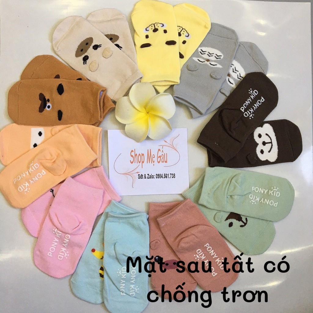 Set 5 đôi tất Ponykid chống trơn trượt cho bé từ (0 - 4 tuổi)