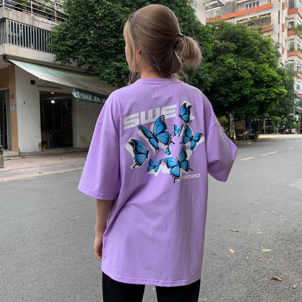 Áo thun unisex swe bướm butterfly tee nam nữ Full tag | BigBuy360 - bigbuy360.vn