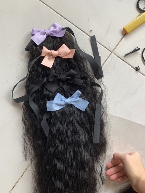 Tóc giả em bé 🥰FREESHIP🥰tóc cột xù đính nơ cho bé iu