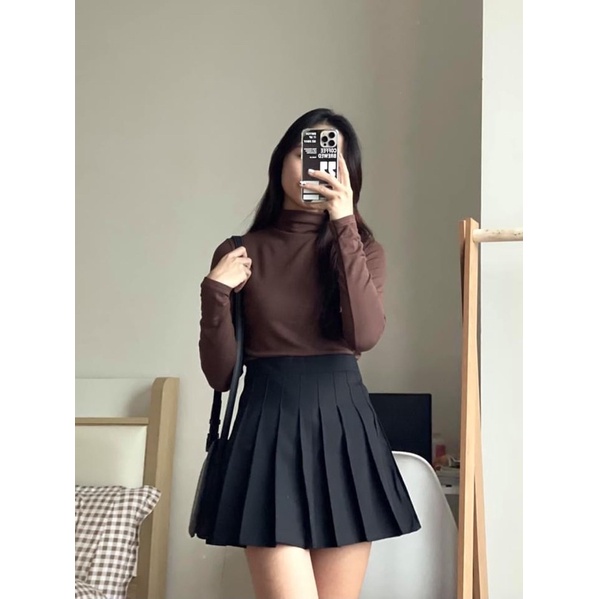 Áo giữ nhiệt thun tăm lót bông cổ 3 phân 4 màu Vintage