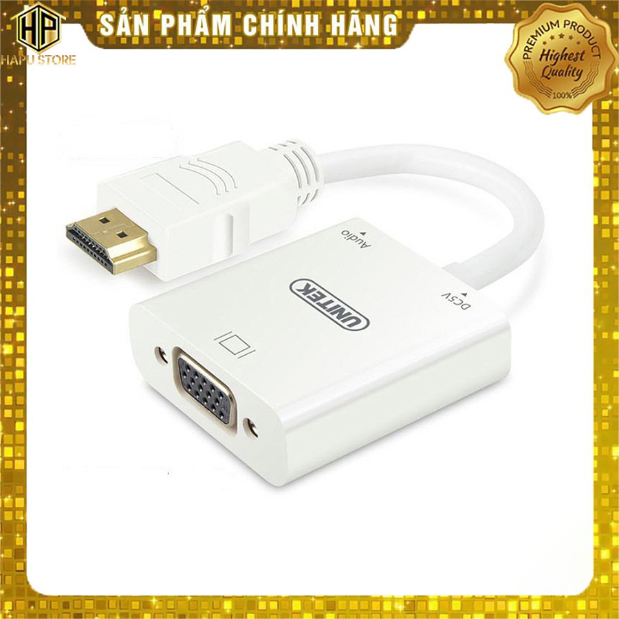 Cáp chuyển đổi HDMI to VGA có Audio Unitek Y-6333WH chính hãng - HapuStore
