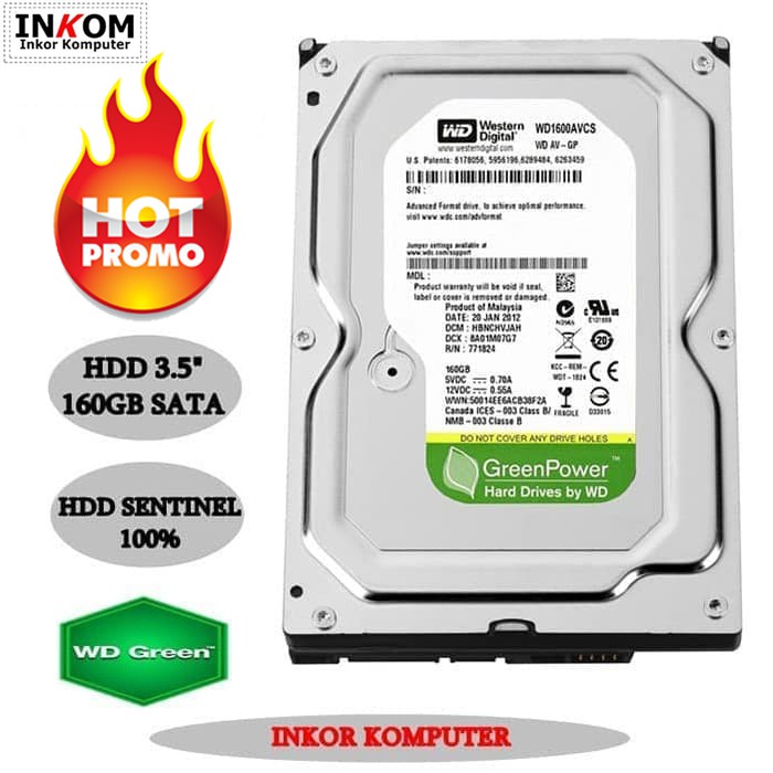 Ổ Cứng Ngoài 3.5 160gb Sata Wd 1 Week