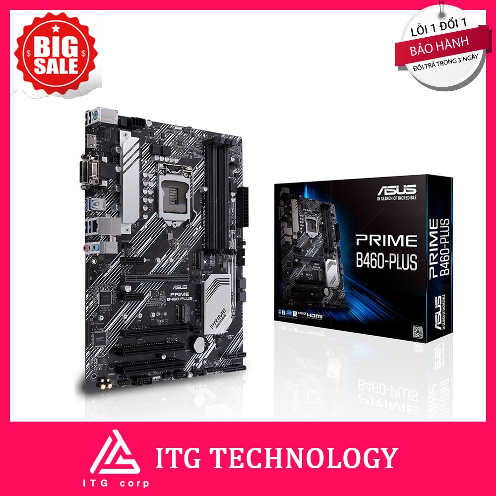 Mainboard ASUS PRIME B460-PLUS (Intel B460, Socket 1200, ATX, 4 khe Ram DDR4)