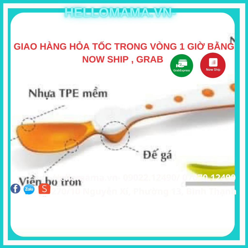 Muỗng/thìa  ăn dặm silicone NUK cho bé - chất silicone cao cấp, không chứa và sinh ra BPA trong quá trình sử dụng