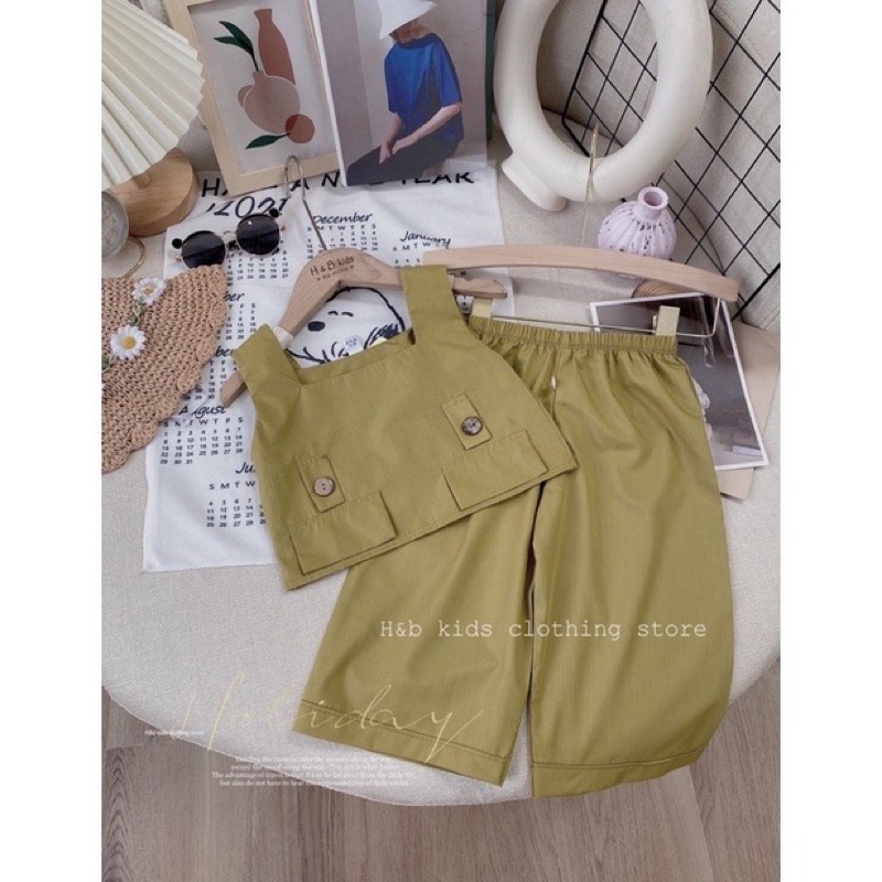 Sét quần ống rộng kèm áo thô giấy mềm lạ mắt cho bé gái từ 10-20kg💋