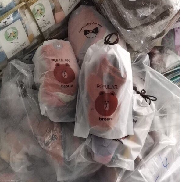 SET 10 đôi Tất/Vớ Gấu cổ ngắn kèm túi gấu siêu cute