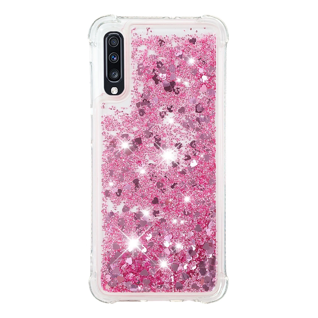 Transparent Clear Back Cover For Samsung Galaxy A3 A5 2016 A7 2017 A6 A8 Plus 2018 Case Glitter Liquid Dynamic Quicksand Bling Cases