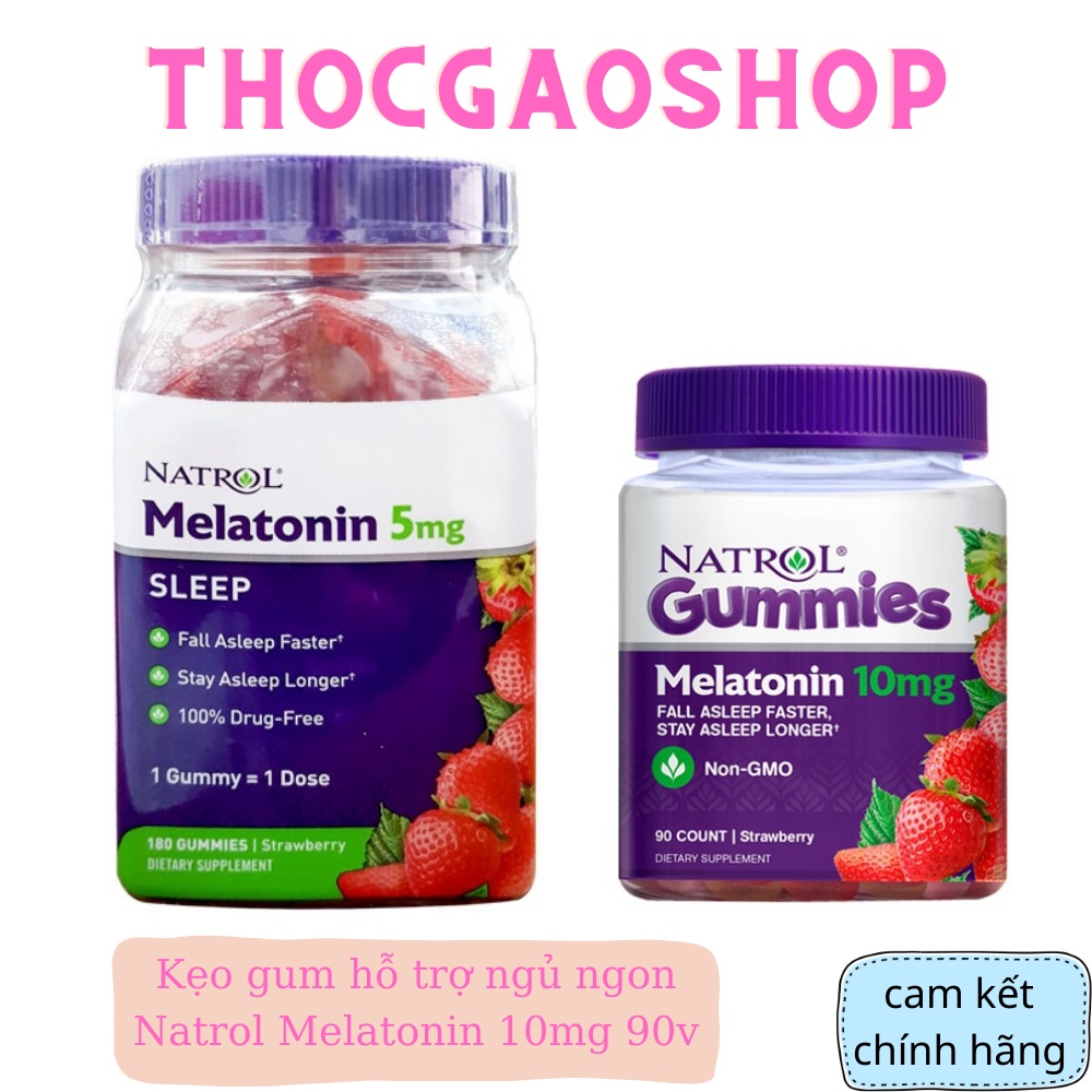 Kẹo gum hỗ trợ ngủ ngon Natrol Melatonin 10mg 90v