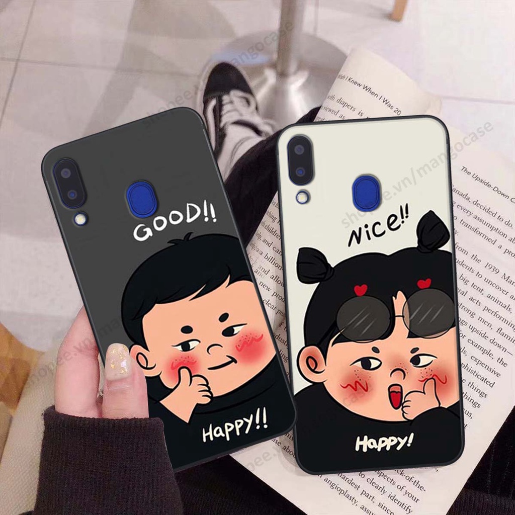 Ốp lưng Samsung M21 / M30s in hình happy nice, bé gấu đáng yêu
