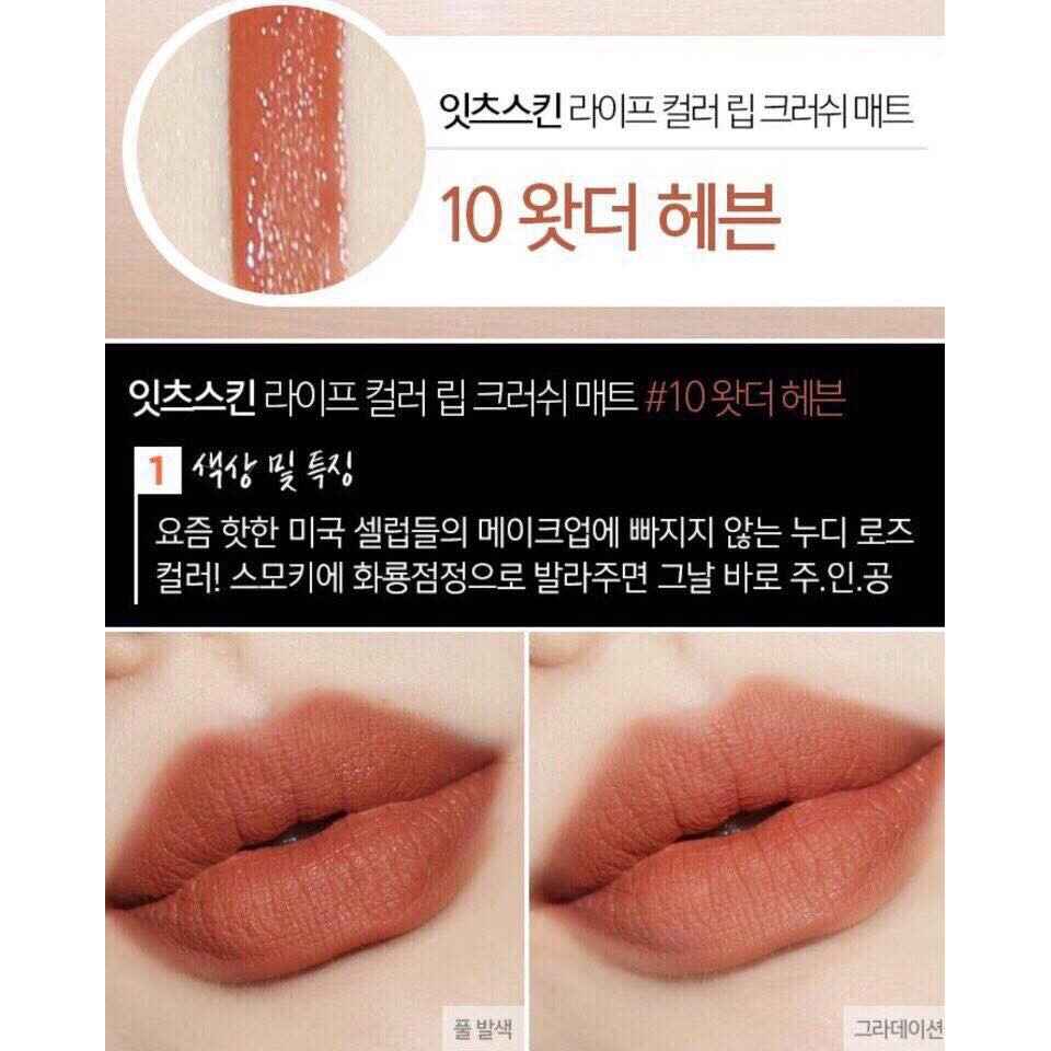 (Hàng có sẵn) Son Kem Siêu Lì It’s Skin Lip Crush Matte Life Color