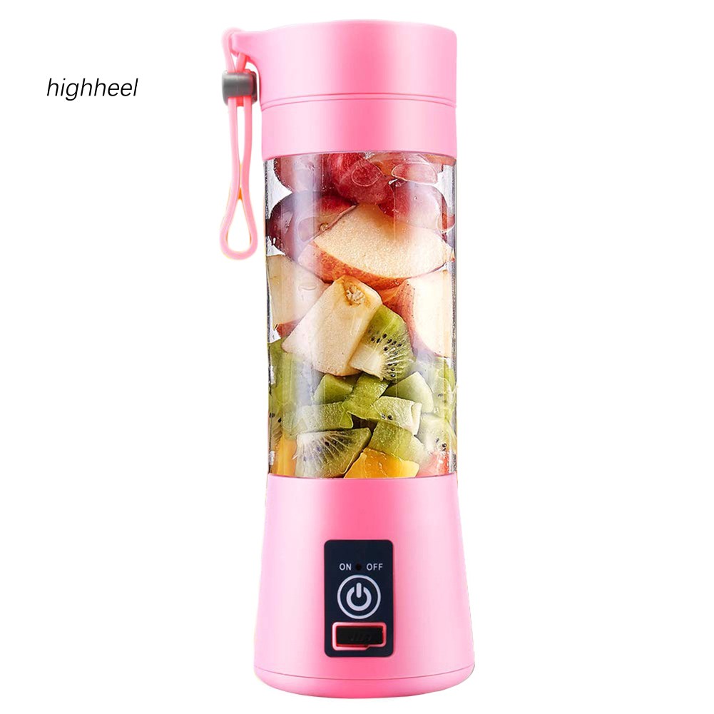 【HHEL】Portable Home USB Rechargeable 4-Blade Electric Fruit Extractor Juice Blender