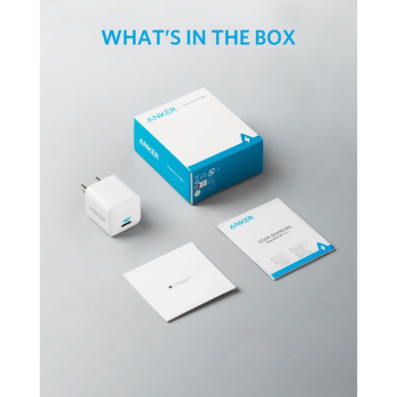 Sạc ANKER PowerPort III Nano 20W 1 cổng USB-C PiQ 3.0 tương thích PD - A2633 LAMINO