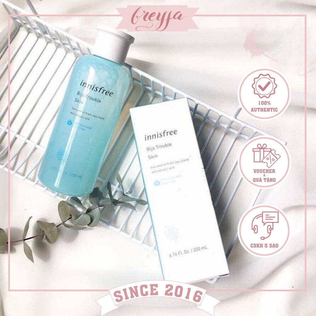 Nước hoa hồng giảm mụn Innisfree Jeju Bija Trouble Skin 200ml dành cho da dầu mụn