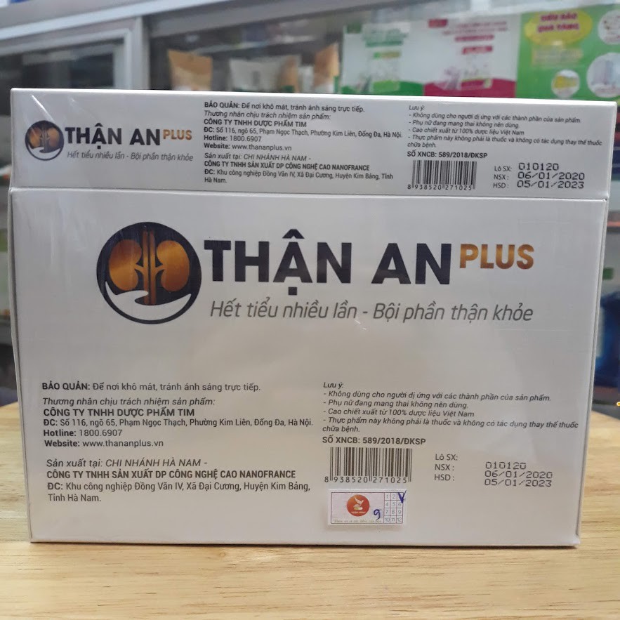 Thận an plus hộp 20 viên - hộp 10 vỉ