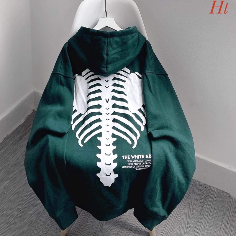 Áo hoodie white xương HT12