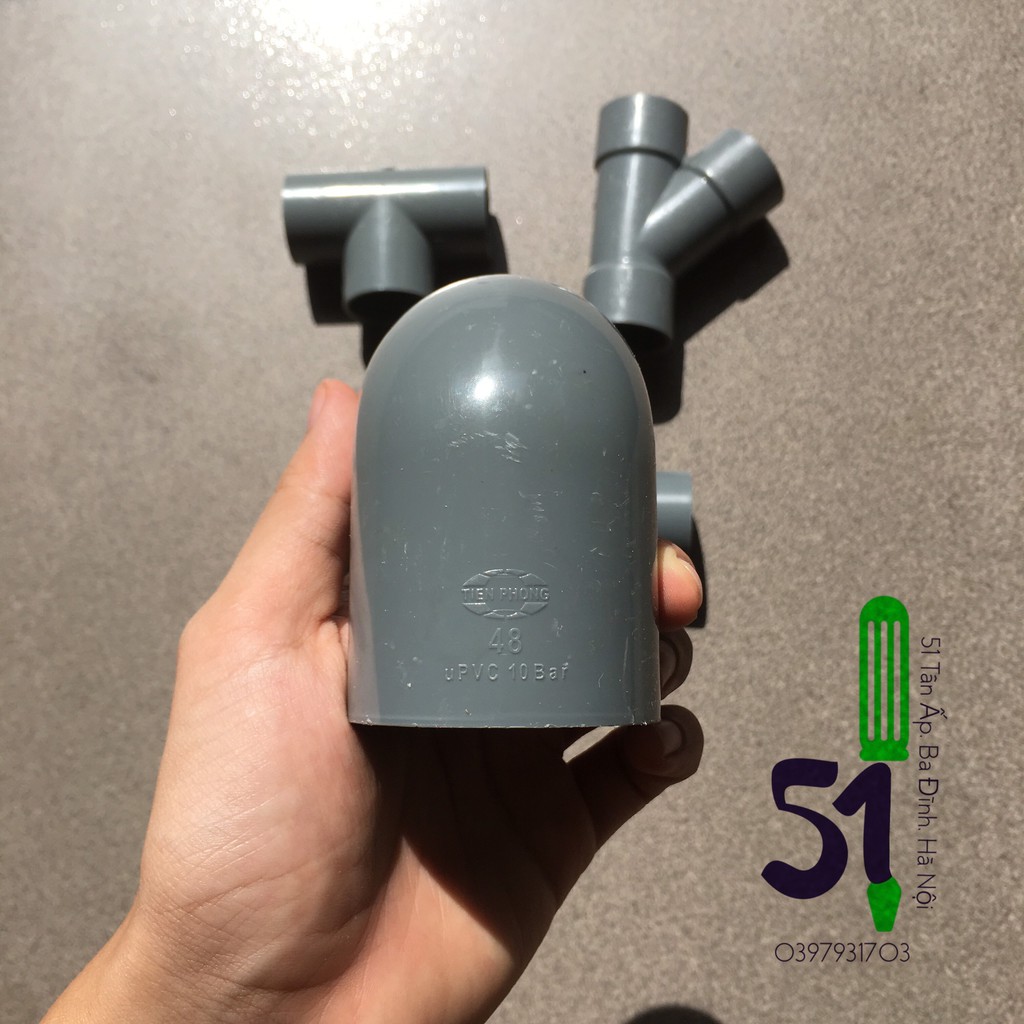 Tê 48 - Cút  48 - Chếch   48 - Măng sông  ống nhựa PVC phi 48 Tiền Phong