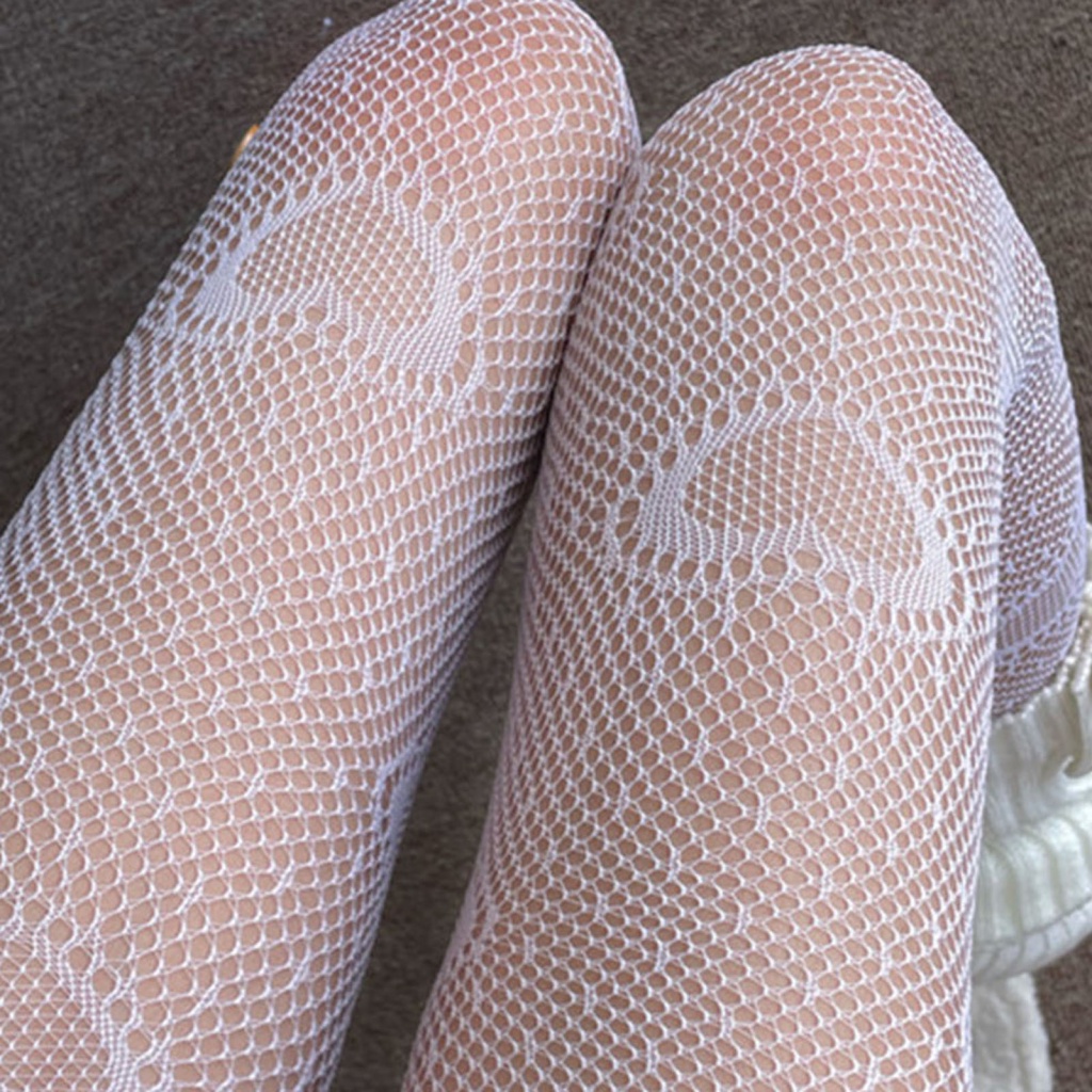 &lt; Citydiscount &gt; Quần Tất Lưới Rỗng Họa Tiết Trái Tim Dễ Thương Cho Bé Gái