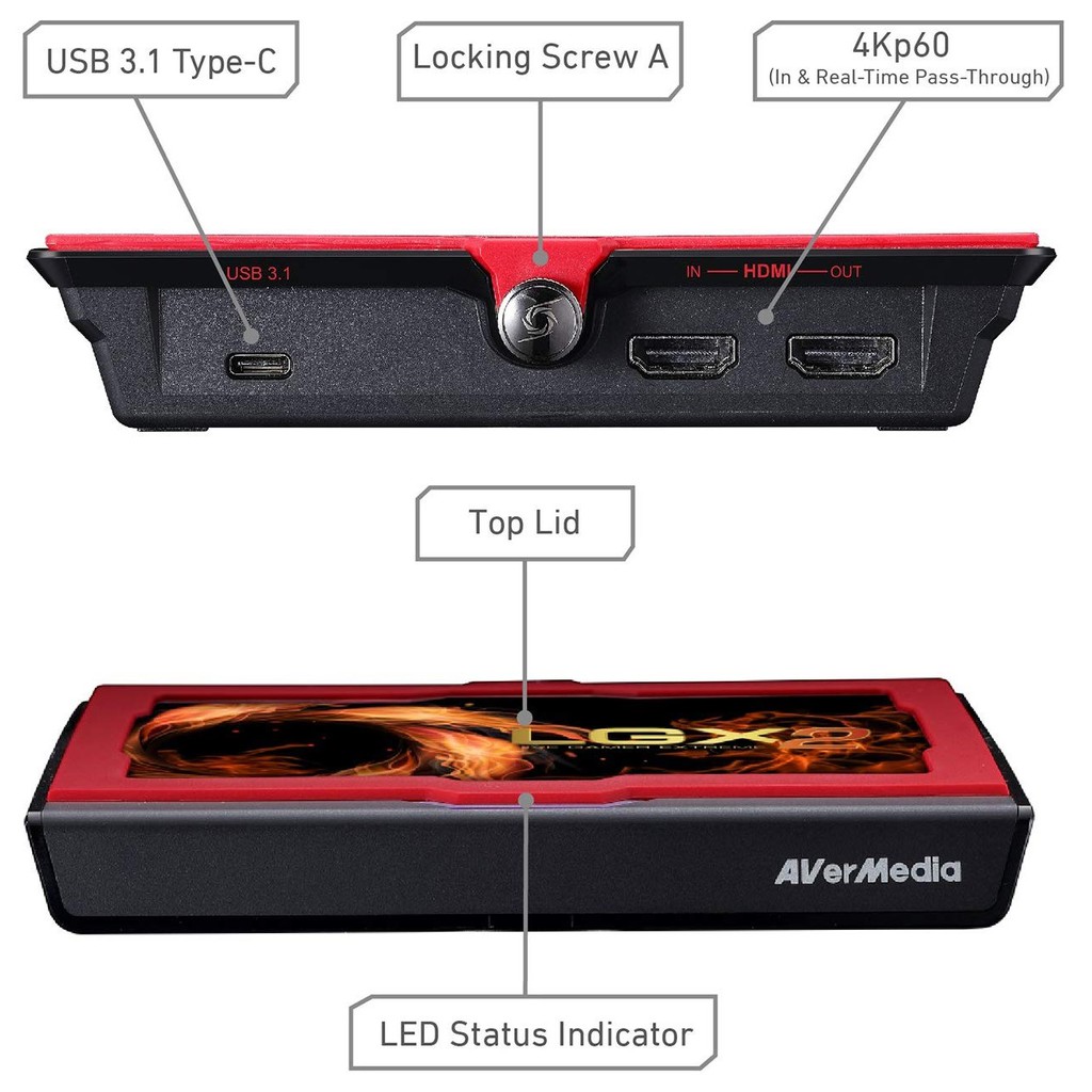 Thiết bị ghi hình live Stream HDMI Avermedia GC551 hỗ trợ độ phân giải 4K 60FPS