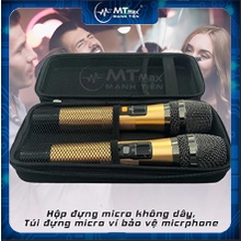Hộp túi Đựng Micro Loa Kéo micro không dây karaoke loại 2 Mic Tiện Lợi chất lượng bảo vệ micro chống va đập