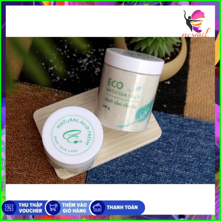 Muối Tắm Bé Sinh Dược Eco 400g Mẩn Ngứa, Rôm Sảy, Hăm Tã An Toàn Cho Bé Rửa Mặt Tắm