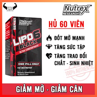 Viên giảm mỡ cấp tốc , giảm cân mạnh mẽ Lipo 6 Black Nutrex 60 viên – Hàng phân phối chính hãng 100%