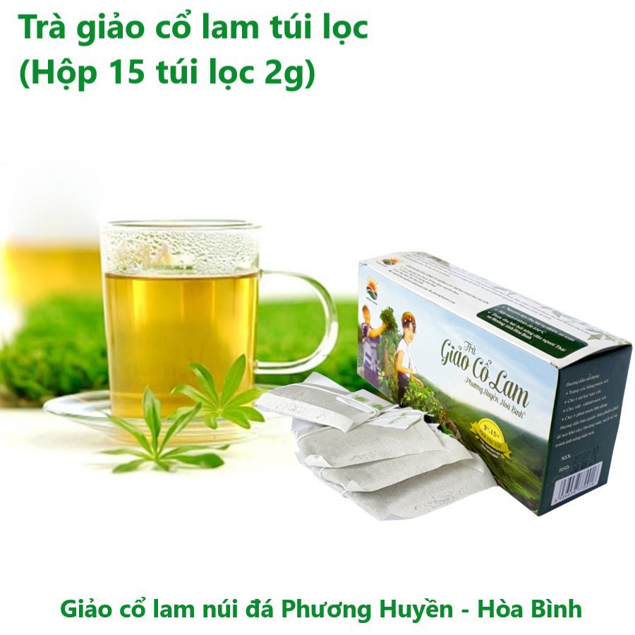 Hộp Trà giảo cổ lam túi lọc Phương Huyền 30g (15 túi x 2g) thảo dược quý của Hòa Bình - NPP HS Shop Sài Gòn