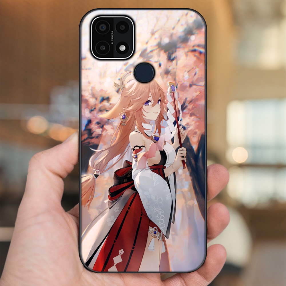 Ốp lưng Oppo A15, A15s viền đen in hình Yae Miko Genshin Impact
