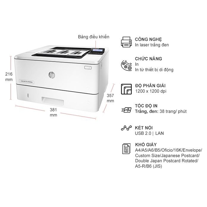 Máy in Laser đen trắng HP Pro M402N - In mạng