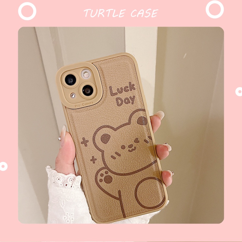 Ốp lưng iphone ốp Điện Thoại Da Trơn Chống Sốc In Hình Gấu Hoạt Hình Cho iPhone 14 13 12 11 PROMAX XS XR XSMAX SE2020 6 7 8PLUS