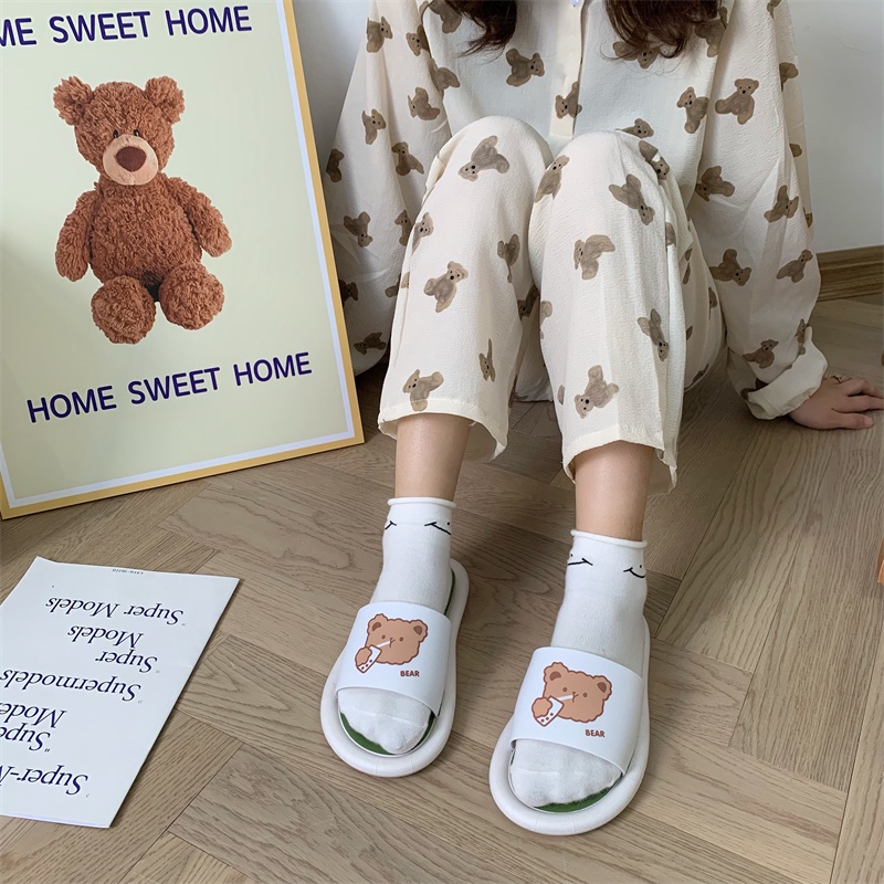 JY083  - Dép lê cao su quai ngang sticker đế tròn