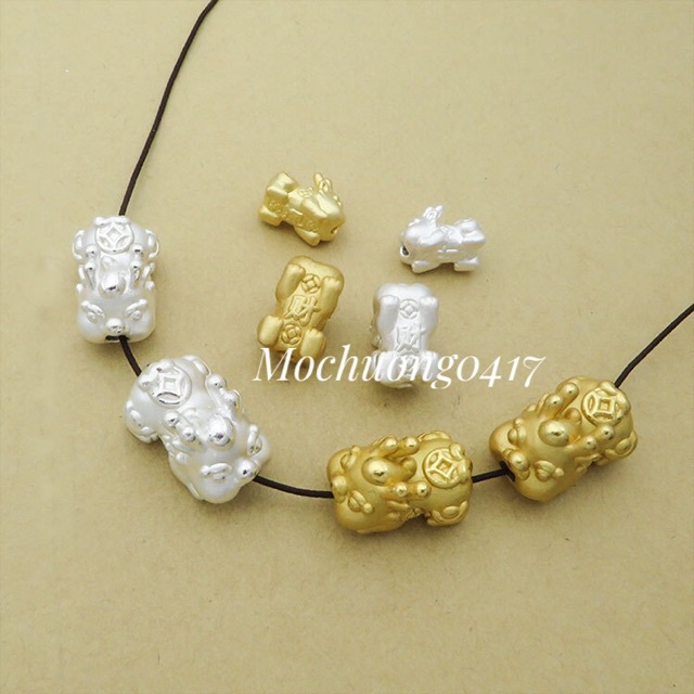 KHO SỈ  Charm Tỳ Hưu bạc mập cõng kim tiền - Hàng bạc tốt loại 1 cực đẹp PH303