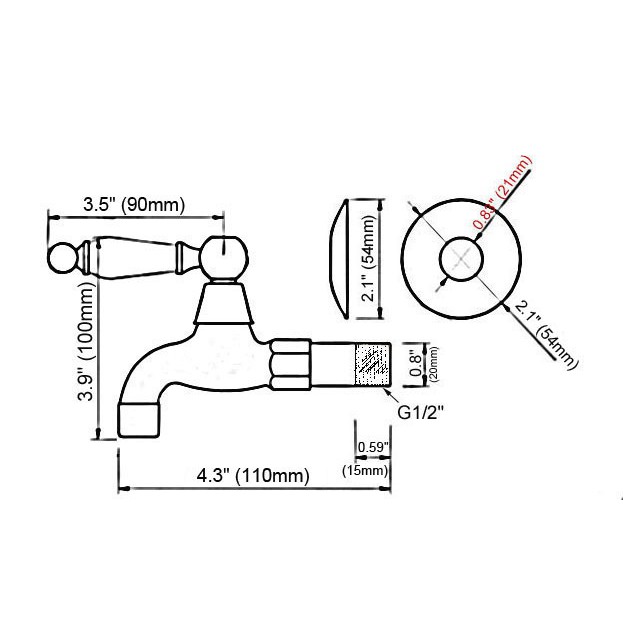 Vòi Nước Nóng Lạnh Cho Máy Giặt Phong Cách Âu Mỹ