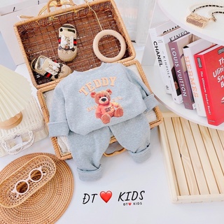 Bộ nỉ bông gấu Teddy cho bé