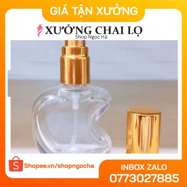 Vỏ Chai lọ chiết nước hoa hình táo thủy tinh 10ml đựng dầu thơm, phụ kiện du lịch