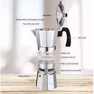 Bình pha cafe moka 6cup 300ml -top stove pot - coffee maker.