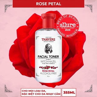 Toner thayers - rose petal - nước hoa hồng không cồn thayers - hương hoa hồng 355ml