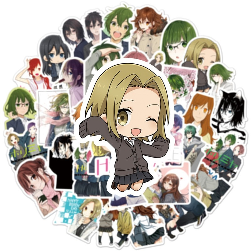 Bộ 50 Miếng Dán Trang Trí Điện Thoại Máy Tính Xách Tay /Ô tô /Va Li Chống Nước Hình Graffiti Phim Horimiya Độc Đáo