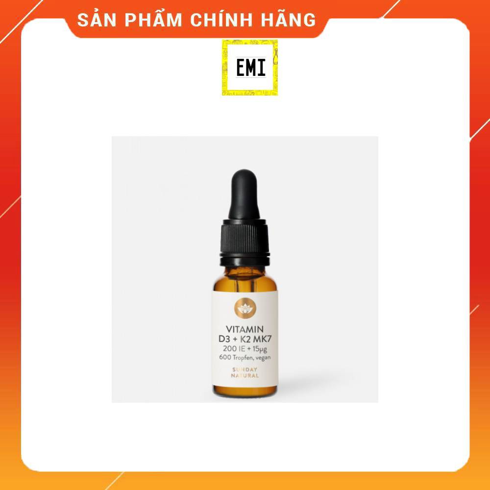 Vitamin D3 K2 MK7 Sunday tăng chiều cao, chống còi xương cho trẻ nhỏ dưới 4 tuổi 20 ml - Đủ bill