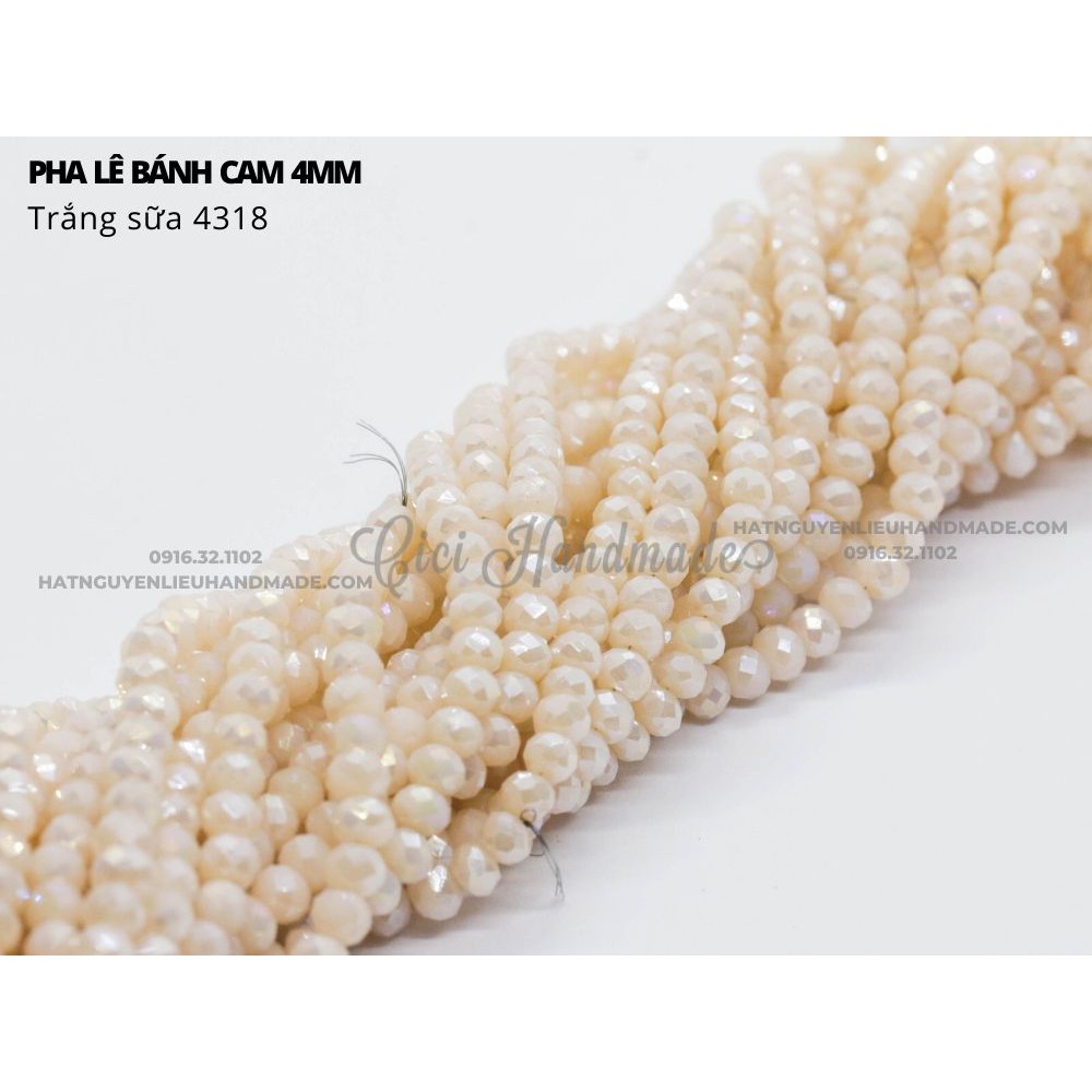 Pha lê bánh cam 4mm  link 2/3 be đỏ Cici Handmade chuyên hạt cườm nguyên liệu hạt đá hạt pha lê hạt cườm hạt trang sức