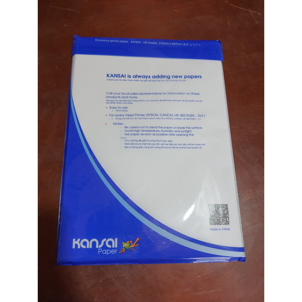 Giấy in màu KANSAI 1 mặt A4 định lượng 130 gsm