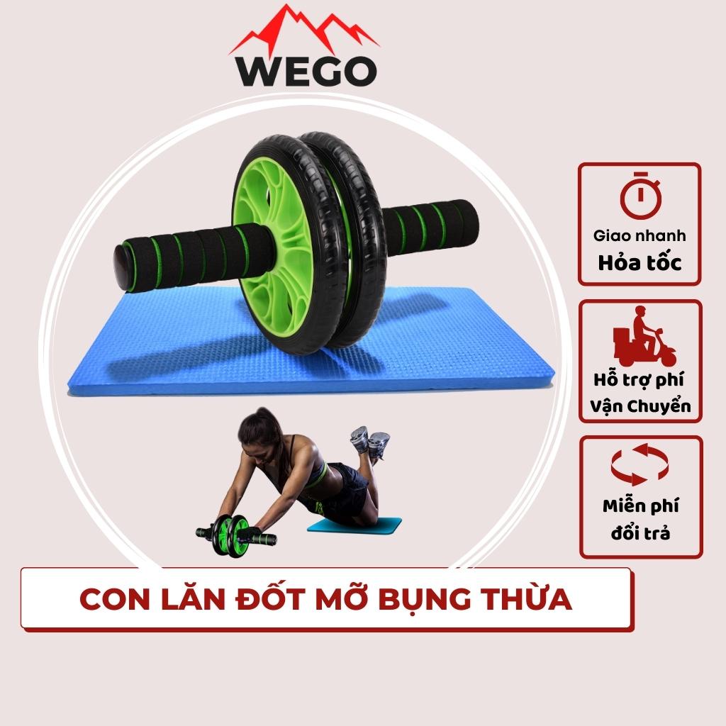 Con lăn tập bụng, dụng cụ tập cơ bụng da năng AB 2 Bánh gym thể thao thể hình cao cấp WEGO