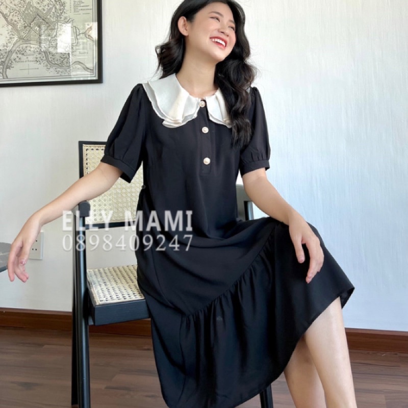 ( 40kg - 95kg ) Đầm Bầu , Suông Cổ 2 Lá Voan Cúc Ngọc Mặc Thoải Mái Suốt Thai Kì & Sau Sinh Thiết Kế Cao Cấp