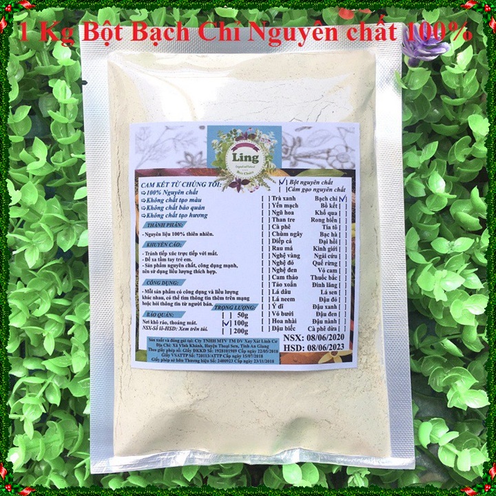 Bột Bạch Chỉ 1 Ký nguyên chất thiên nhiên 100% có giấy VSATTP và ĐKKD dùng đa công dụng